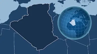 Карта Алжиру та його розташування на глобусі